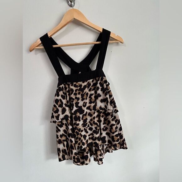 Amanda Uprichard for Le Tote Leopard Halter Tiered Top - Picture 6 of 8